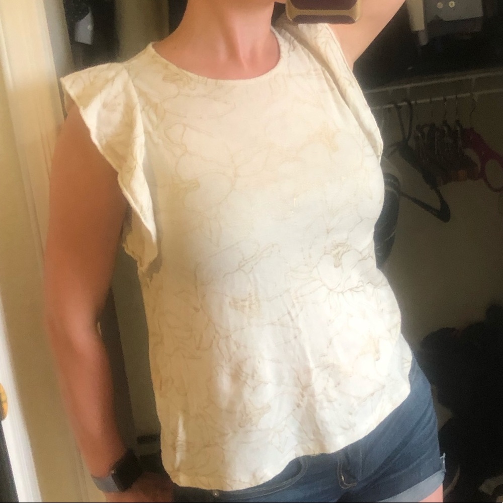 Lucky Brand cream and gold top - Rare find!